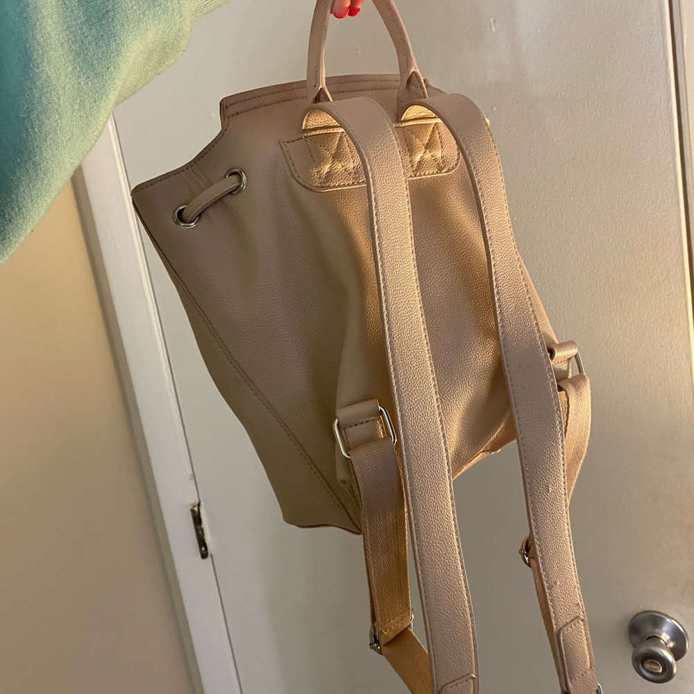 Faux leather knapsack